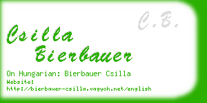 csilla bierbauer business card